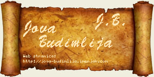 Jova Budimlija vizit kartica